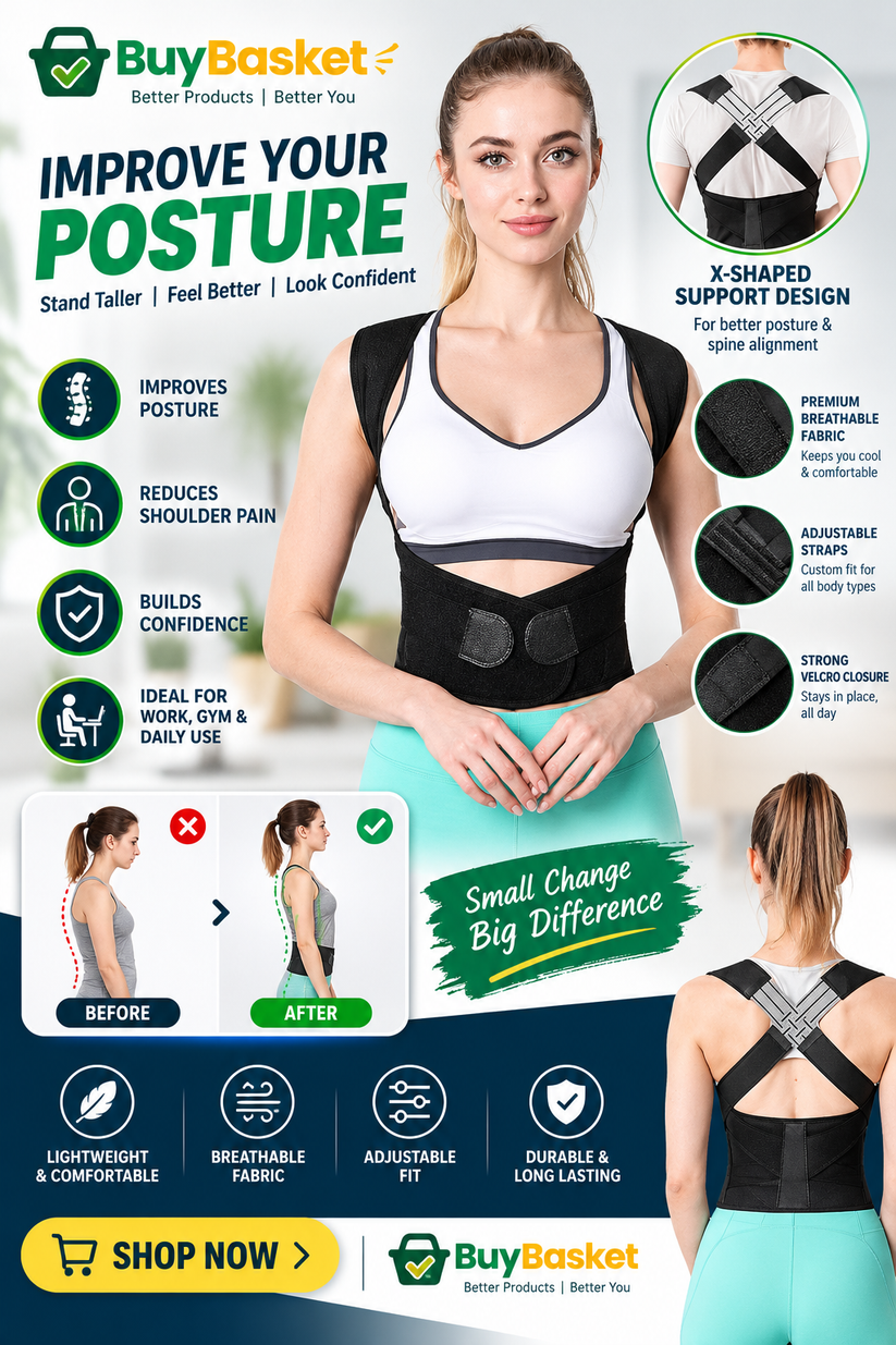 Back Brace Posture Corrector for Men and Women,Adjustable Back Posture ...